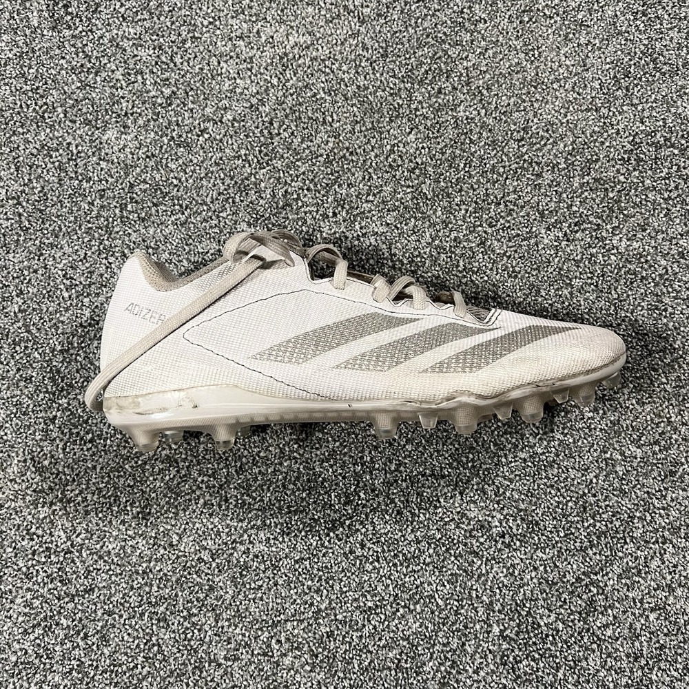 Adidas Adizero White Football Cleats Men's Size 9.5 Low Top Athletic Cleats